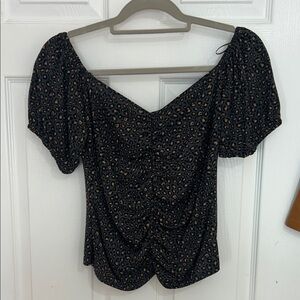 Express Black and Brown Leopard Print Blouse